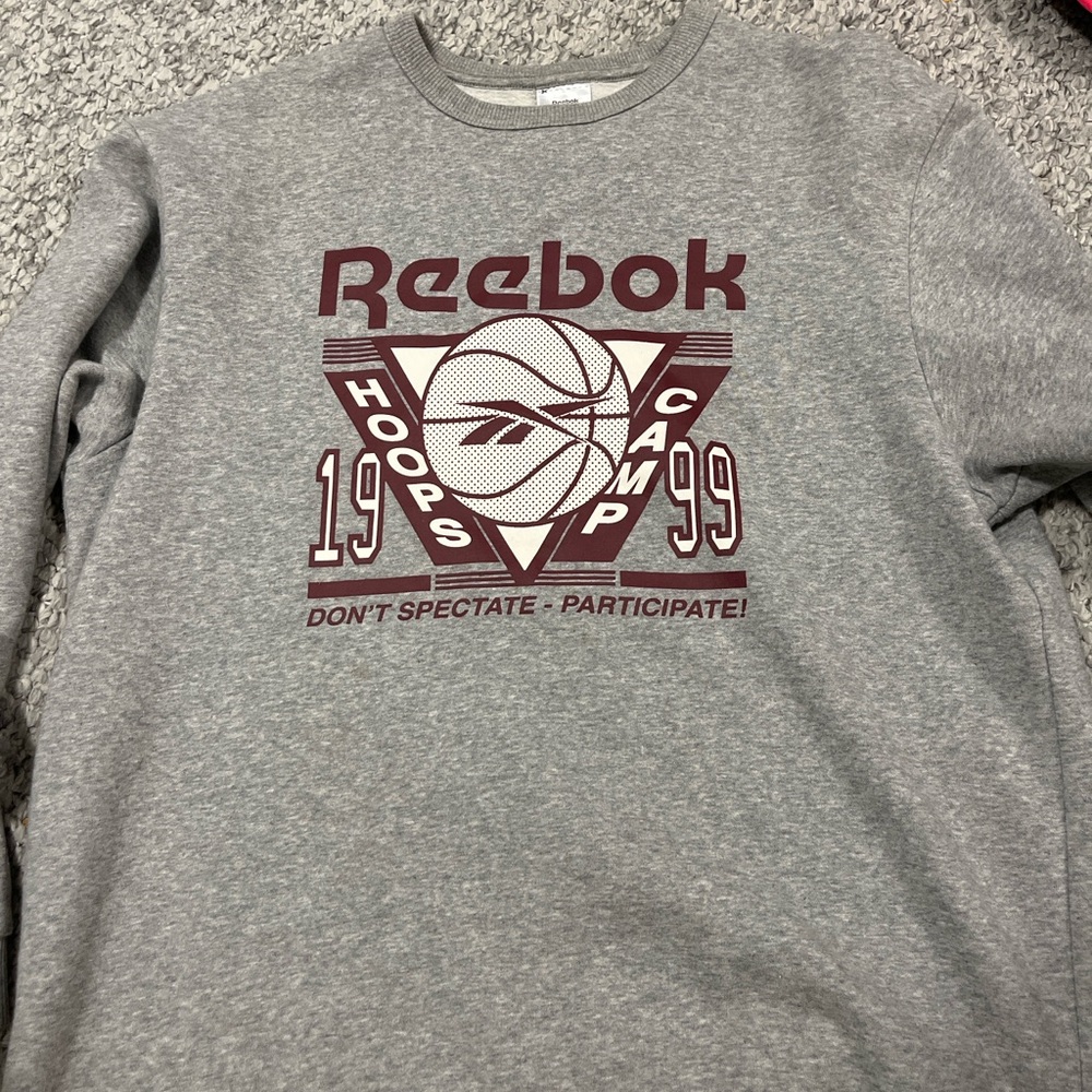 Reebok Gray and Maroon Crewneck Sweater